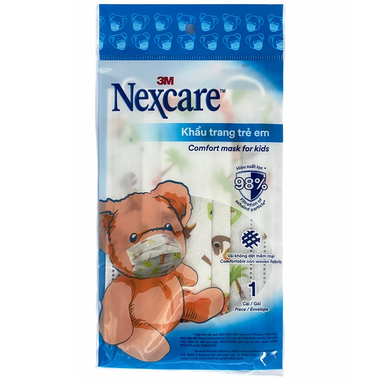 Khẩu trang trẻ em 3M Nexcare Comfort Mask 3 lớp có họa tiết gói 2 cái