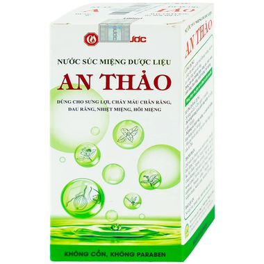 Nước súc miệng Dược Liệu An Thảo hỗ trợ viêm lợi chảy máu chân răng, đau răng (250ml)