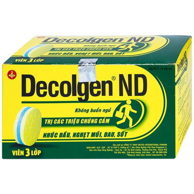 Thuốc Decolgen ND United hỗ trợ trị cảm, viêm xoang (12 vỉ x 10 viên)