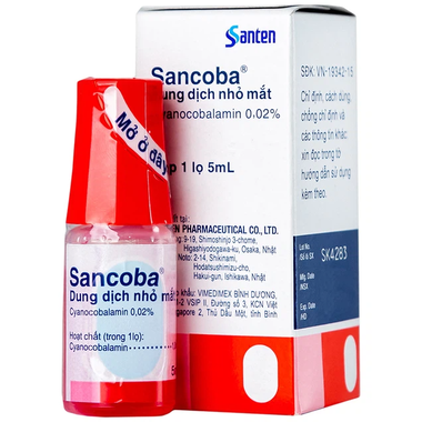 Dung dịch nhỏ mắt Sancoba Santen hỗ trợ cải thiện mỏi mắt do điều tiết (5ml)