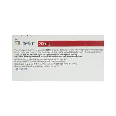 Thuốc Uperio 100mg Novartis điều trị suy tim (2 vỉ x 14 viên)