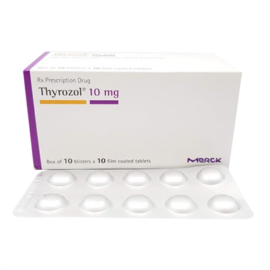 Thuốc Thyrozol 10mg Merck điều trị cường giáp (10 vỉ x 10 viên)