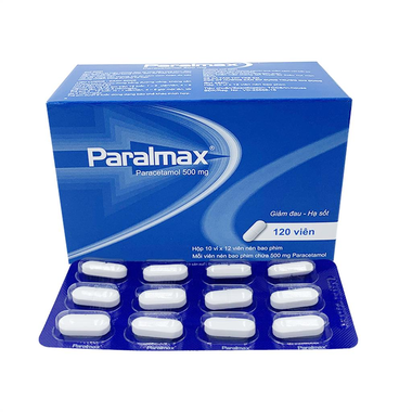 Thuốc Paralmax 500mg Boston giúp giảm đau, hạ sốt (10 vỉ x 12 viên)