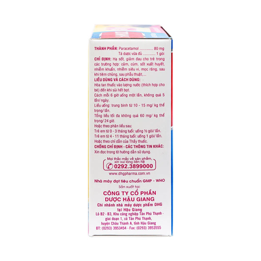 Thuốc Hapacol 80mg hỗ trợ giảm đau và hạ sốt cho trẻ (24 gói x 1.5g)
