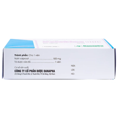 Thuốc Dalekine 500mg Danapha điều trị động kinh, co giật (40 viên)