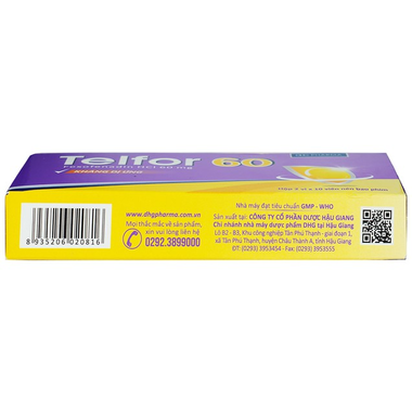 Thuốc Telfor 60mg điều trị viêm mũi dị ứng, mày đay (2 vỉ x 10 viên)