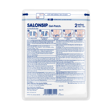 Miếng dán Salonsip Gel-Patch Hisamitsu giúp giảm đau, kháng viêm (20 miếng)