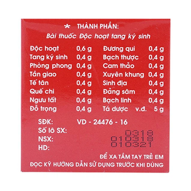 Thuốc Didicera Traphaco hỗ trợ trừ phong thấp, bổ khí huyết, bổ can thận (10 gói x 5g)