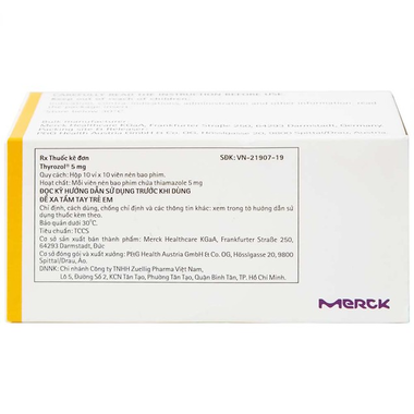 Thuốc Thyrozol 5mg Merck điều trị cường giáp (10 vỉ x 10 viên)
