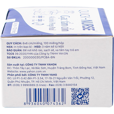 Gạc tẩm cồn Quick - Nurse hỗ trợ sát trùng, khử trùng và vệ sinh (6x3cm - 100 miếng)