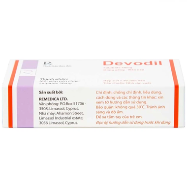Thuốc Devodil 50mg Remedica điều trị ngắn hạn lo âu, rối loạn hành vi (20 viên)