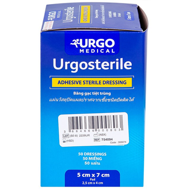 Băng gạc Urgosterile bảo vệ và che phủ vết thương (5cm x 7cm)  50 miếng