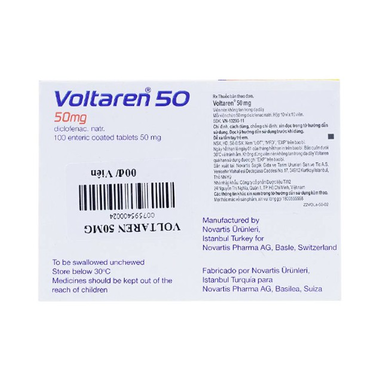 Thuốc Voltaren 50mg giảm đau, kháng viêm xương khớp (10 vỉ x 10 viên)