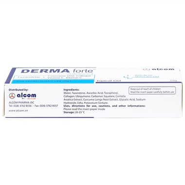Gel Derma Forte hỗ trợ điều trị các loại mụn, ngừa thâm, mờ sẹo, dưỡng da (Tuýp 15g)