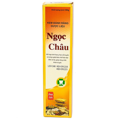 Kem đánh răng dược liệu Ngọc Châu hỗ trợ răng chắc khỏe (100g)
