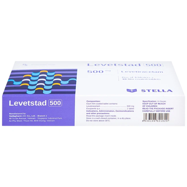 Thuốc Levetstad 500mg Stada điều trị động kinh cục bộ (30 viên)