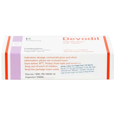 Thuốc Devodil 50mg Remedica điều trị ngắn hạn lo âu, rối loạn hành vi (20 viên)