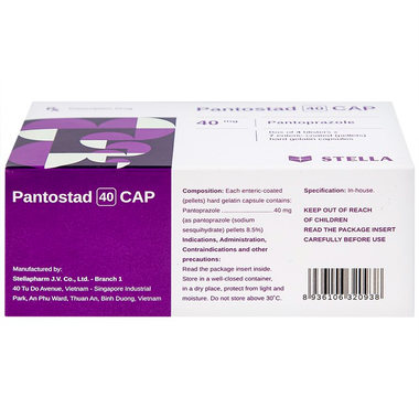 Thuốc Pantostad 40mg Stada điều trị trào ngược dạ dày thực quản (28 viên)
