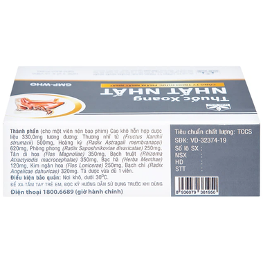 Thuốc Xoang Nhất Nhất điều trị nghẹt mũi, viêm mũi dị ứng (3 vỉ x 10 viên)