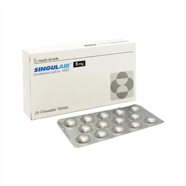 Thuốc Singulair 5mg MSD điều trị hen phế quản mạn (2 vỉ x 14 viên)