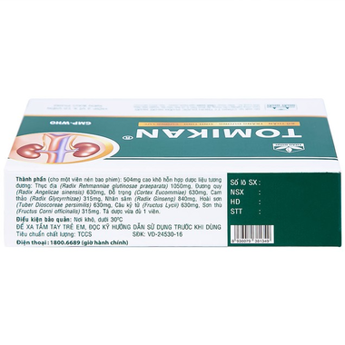 Thuốc Tomikan Nhất Nhất điều trị các chứng thận dương suy (2 vỉ x 10 viên)