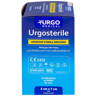 Băng gạc Urgosterile bảo vệ và che phủ vết thương (5cm x 7cm)  50 miếng