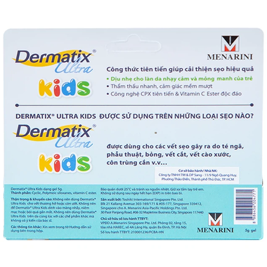 Gel Dermatix Ultra Kids trị sẹo cho bé (tuýp 5g)