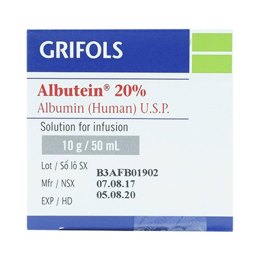 Dịch truyền Albutein 20% Alpha phục hồi tăng thể tích máu (50ml)