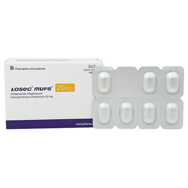 Thuốc Losec Mups 20mg AstraZeneca điều trị loét tá tràng, loét dạ dày (14 viên)