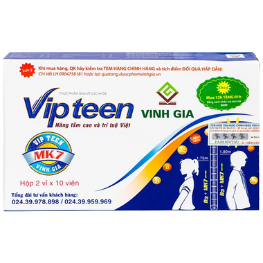 Thực phẩm bảo vệ sức khỏe Vipteen (2 vỉ x 10 viên)