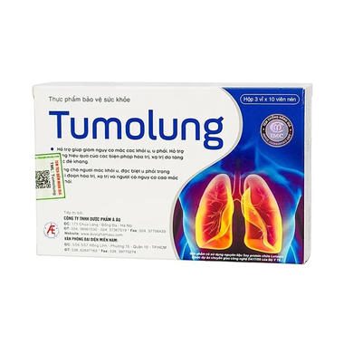 Thực phẩm bảo vệ sức khỏe Tumolung (Hộp 3 vỉ x 10 viên)