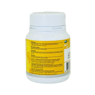 Mega We Care NAT C bổ sung Vitamin C, tăng sức đề kháng (30 Viên)