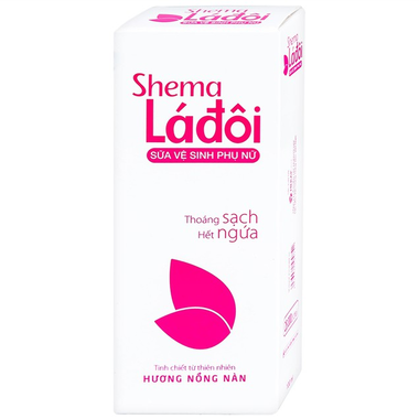 Dung dịch vệ sinh phụ nữ Shema Lá Đôi màu hồng hỗ trợ làm sạch vùng kín, ngăn ngừa vi khuẩn (100ml)