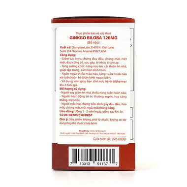 Thực phẩm bảo vệ sức khoẻ viên nang Ginkgo Biloba 120mg (30 viên)