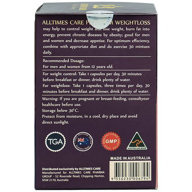 Thực phẩm bảo vệ sức khỏe Alltimes Care Platinum Weightloss (50 Viên)