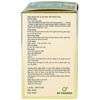Thực phẩm bảo vệ sức khỏe BP Golden Pine (100 viên)