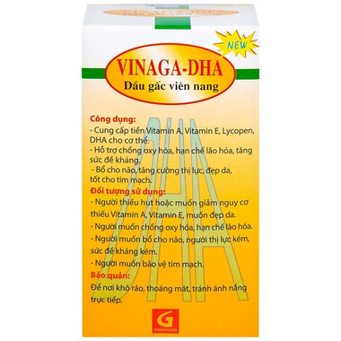 Thực phẩm bảo vệ sức khỏe Dầu Gấc Viên Nang Vinaga DHA (100 viên)