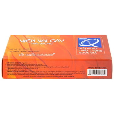 Thực phẩm bảo vệ sức khỏe Viên Vai Gáy Thái Dương (Hộp 2 Vỉ x 15 viên)