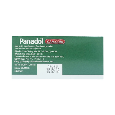 Thuốc Panadol Cảm Cúm giảm các chứng cảm cúm (15 vỉ x 12 viên)