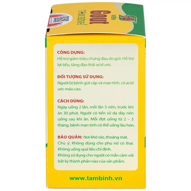 Thực phẩm bảo vệ sức khỏe Viên Gout Tâm Bình (60 Viên)
