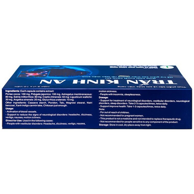 Thực phẩm bảo vệ sức khoẻ viên nang Trấn Kinh An (hộp 3 vỉ x 10 viên)
