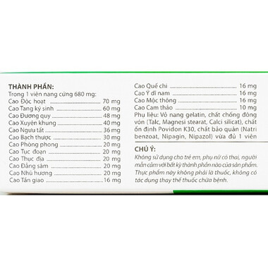 Thực phẩm bảo vệ sức khỏe tê nhức chân tay Bảo Nguyên (30 Viên)
