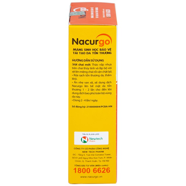Dung dịch xịt tạo màng sinh học Nacurgo bảo vệ da tổn thương (30ml)