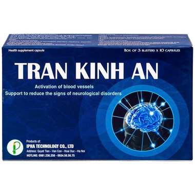 Thực phẩm bảo vệ sức khoẻ viên nang Trấn Kinh An (hộp 3 vỉ x 10 viên)