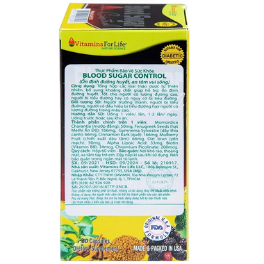 Thực phẩm bảo vệ sức khỏe Blood Sugar Control (60 Viên)