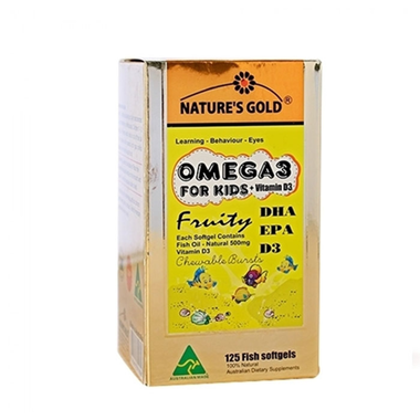 Thực phẩm bảo vệ sức khỏe Omega 3 For Kids + Vitamin D3 - Nature&#039;s Gold (125 viên)