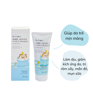 Gel tắm gội Dr. Celine Baby Gentle Wash & Shampoo làm sạch nhẹ nhàng cho da trẻ sơ sinh (180ml)