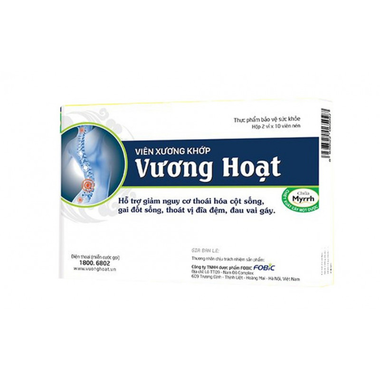 Thực phẩm bảo vệ sức khỏe viên xương khớp Vương Hoạt (80 viên)