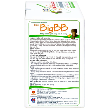 Thực phẩm bảo vệ sức khỏe BigBB (16 gói x 3g)