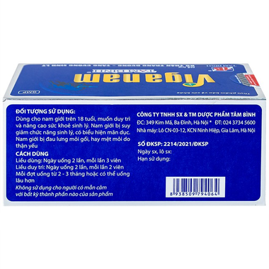 Thực phẩm bảo vệ sức khỏe Viganam Tâm Bình (60 viên)